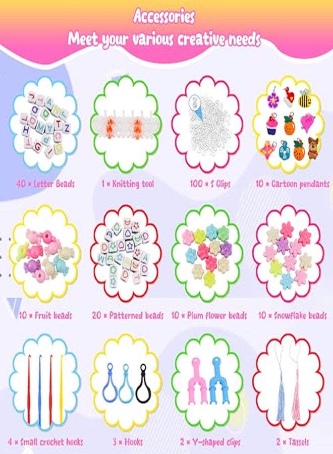Loom Bands Set 5000+, Colourful Rubber Bands Kit for Bracelets Including 22 Colours Rubber Bands with Storage Box  - Image 2