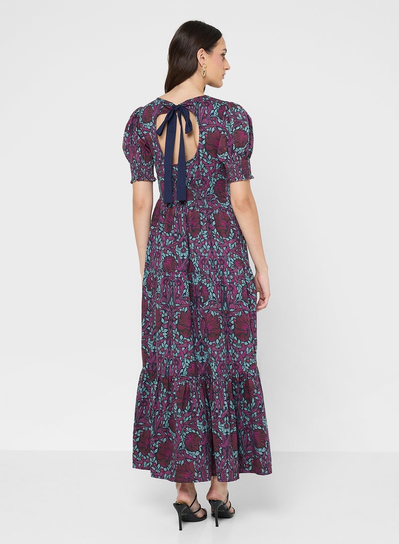 Hope & Ivy Cotton Bow Back Maxi Dress-The William Morris Society - Image 2