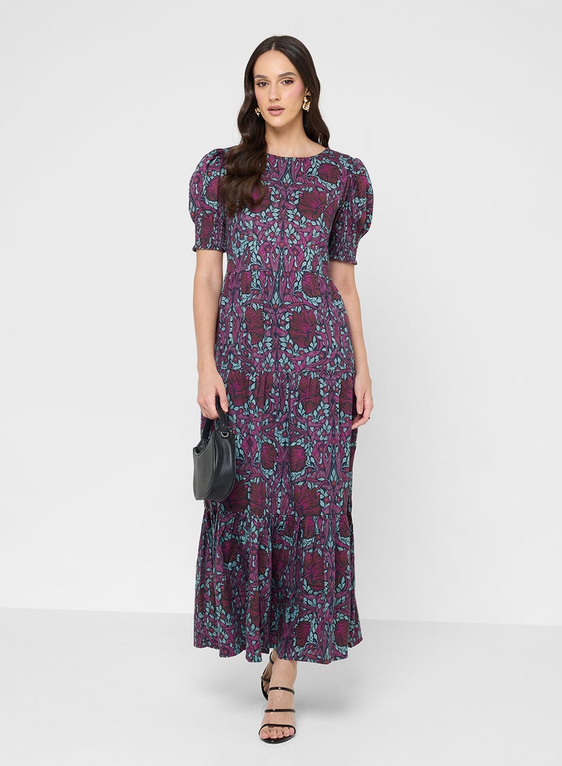 Hope & Ivy Cotton Bow Back Maxi Dress-The William Morris Society - Image 1