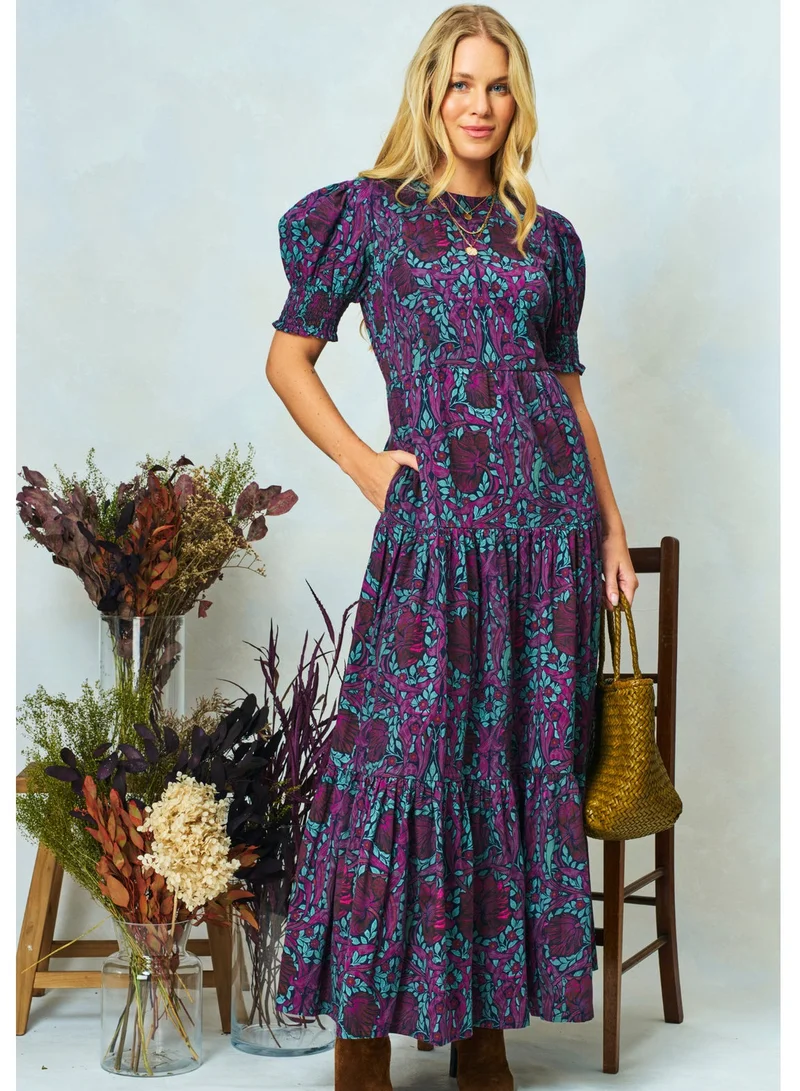 Hope & Ivy Cotton Bow Back Maxi Dress-The William Morris Society