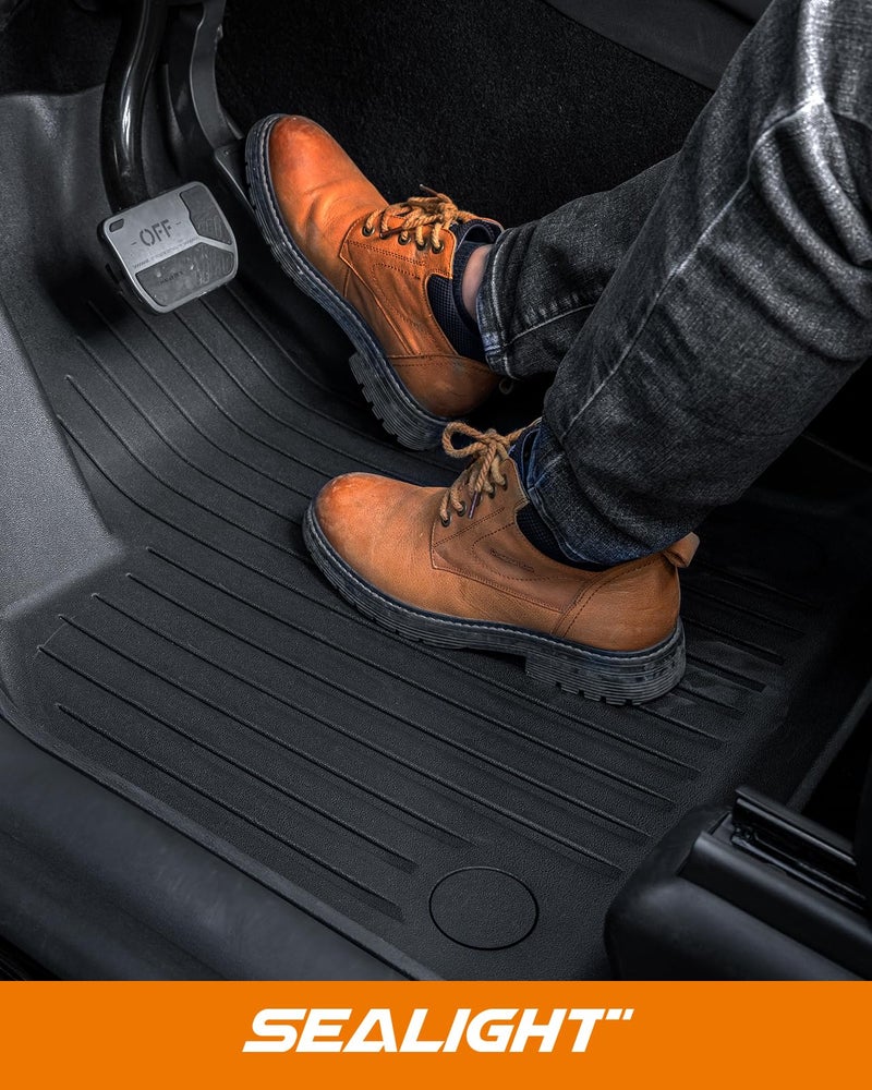 SEALIGHT Tesla Model Y Floor Mats 5 Seat 2021-2024, All Weather Custom Fit Floor Liners, 1st & 2nd Row Full Coverage, 3D Scanning Design, Non-Slip TPE Material, Waterproof & Stain-Resistant - Image 4