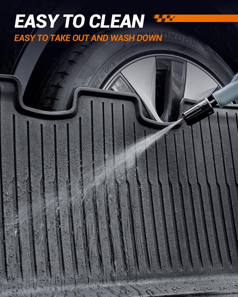 SEALIGHT Tesla Model Y Floor Mats 5 Seat 2021-2024, All Weather Custom Fit Floor Liners, 1st & 2nd Row Full Coverage, 3D Scanning Design, Non-Slip TPE Material, Waterproof & Stain-Resistant - Image 3