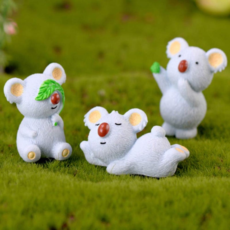 CiCy 6 Pcs Cute Miniature Koala Bear Figurines Animal Mini Koala Figure Collection Playset  Koala Cake Topper  DIY Dollhouse Decoration Home Garden Micro Landscape Plant Pots Decor - Image 5