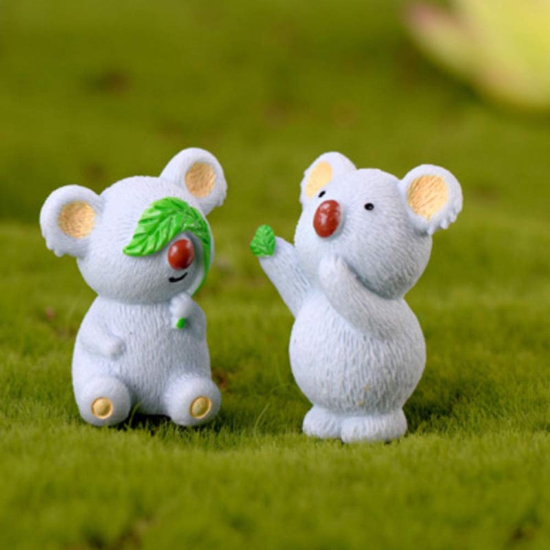 CiCy 6 Pcs Cute Miniature Koala Bear Figurines Animal Mini Koala Figure Collection Playset  Koala Cake Topper  DIY Dollhouse Decoration Home Garden Micro Landscape Plant Pots Decor - Image 4