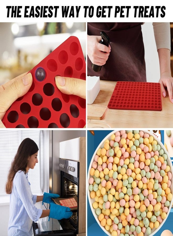 Meajore Mini Round Silicone Mold, 2 PCS Dog Treat Molds, 296 Cavity Non-Stick Gummy Bear Mold for Chocolate, Fondant, Candy, Biscuits, Cookie, Jelly and Dog Training Commands Concept - Image 3