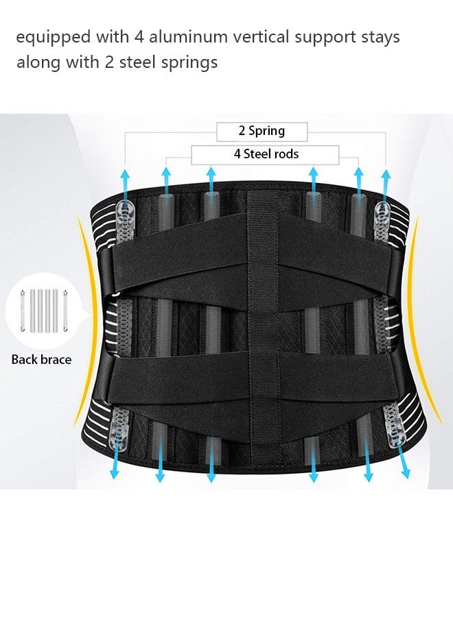 DUNISO Sports Back Brace for Men and Women Breathable Waist Lumbar Lower Back Support Belt for Sciatica Herniated Disc Scoliosis Back Pain Relief Heavy lifting with Dual Adjustable Straps - Image 5