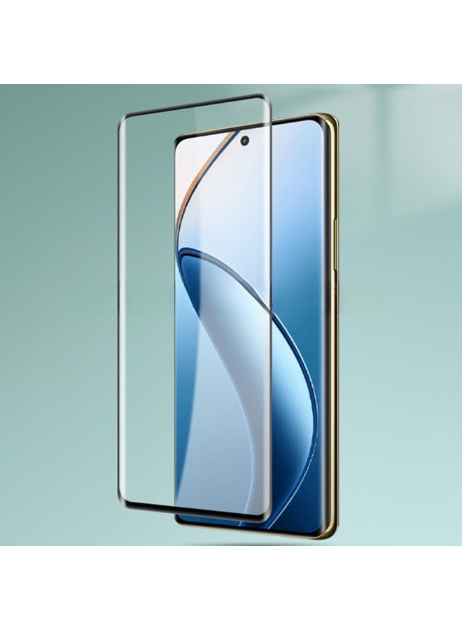 واقي شاشة زجاجي مقوى مقاوم للأشعة فوق البنفسجية عالي الجودة لهاتف Realme 12 Pro Plus بتصميم متطور بدون حدود وحماية كاملة من الأشعة فوق البنفسجية من الحافة إلى الحافة ومجموعة تركيب سهلة - Image 1