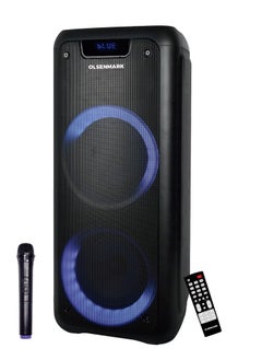 Olsenmark مكبر صوت للحفلات قابل لإعادة الشحن، 2*6.5 بوصة 12000 وات PMPO USB TF BT شاشة LED عن بعد  - Image 1