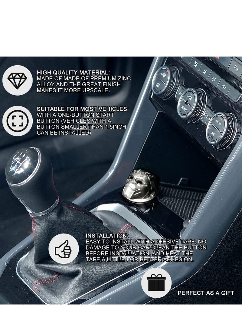 SYOSI Car Engine Ignition Start Stop bu tton Cover Push Start bu tton Ring Car Interior Protective Switch bu tton Cover Universal Anti Scratch Decorative Stickers()  - Image 3