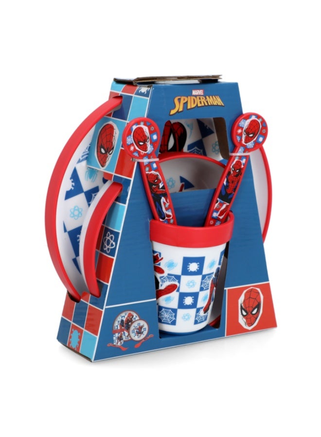 ستور طقم عشاء سبايدرمان من 5 قطع، مصنوع من البلاستيك الفاخر، آمن للاستخدام في الميكروويف، متعدد الألوان - Image 3