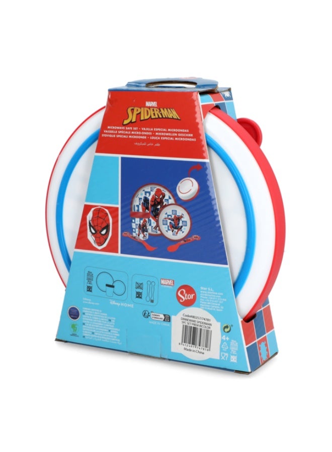 ستور طقم عشاء سبايدرمان من 5 قطع، مصنوع من البلاستيك الفاخر، آمن للاستخدام في الميكروويف، متعدد الألوان - Image 4