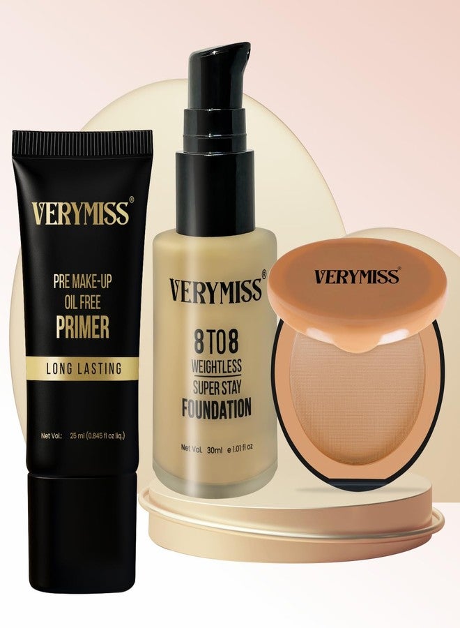 Verymiss Premium Makeup Kit For Women & Girls I Primer + Foundatin + Compact Powder I Gift Set I Vegan (Pack of 3) (Combo 3) - Image 2