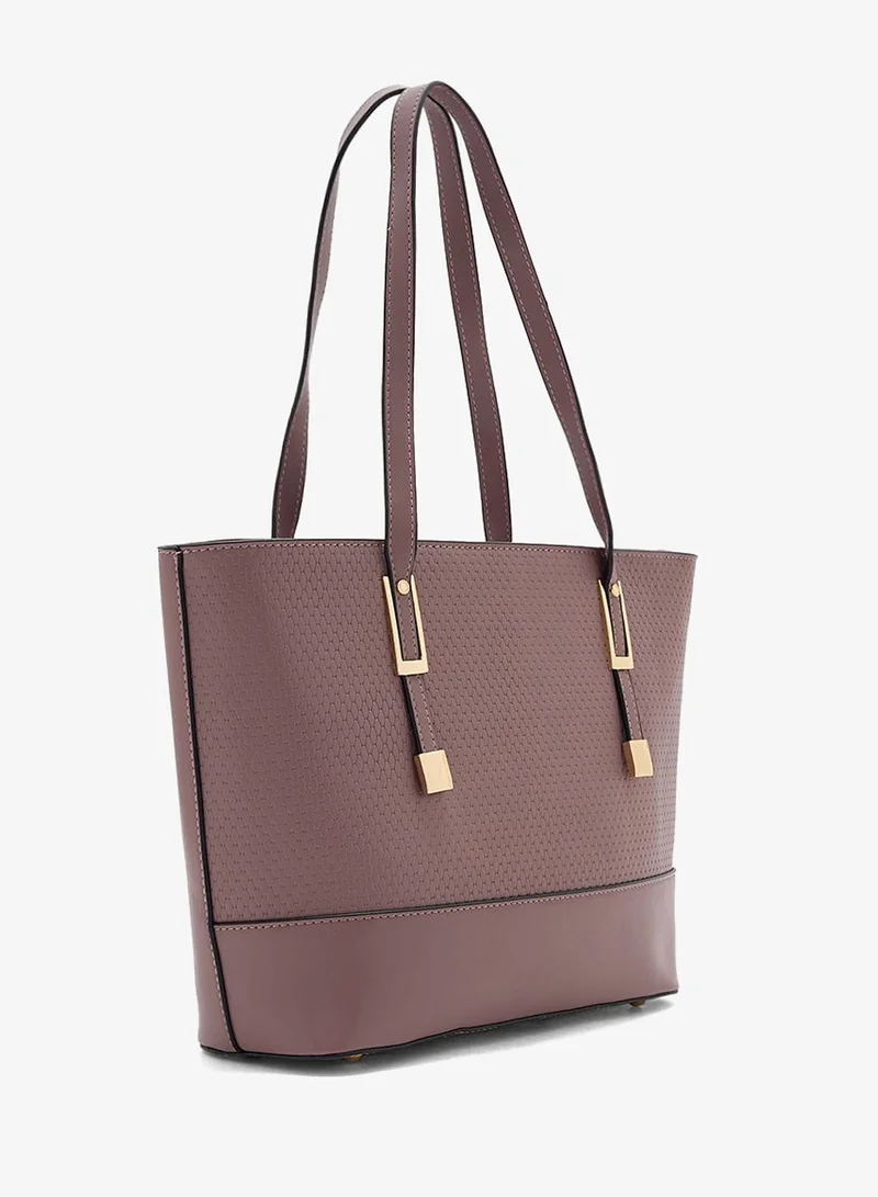 ELLA Taupe 3 In 1 Weave Textured Tote Bag With Crosssbody & Wallet for Women | Best Price UAE