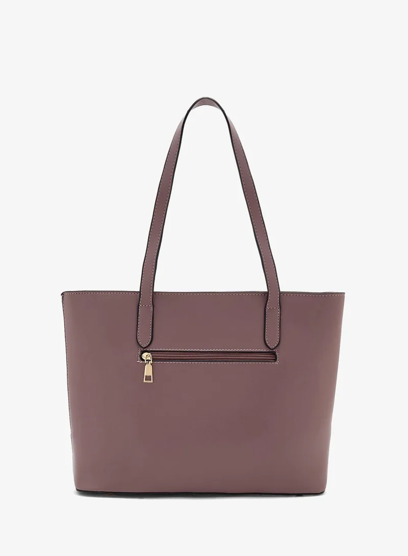 ELLA Taupe 3 In 1 Weave Textured Tote Bag With Crosssbody & Wallet for Women | Best Price UAE