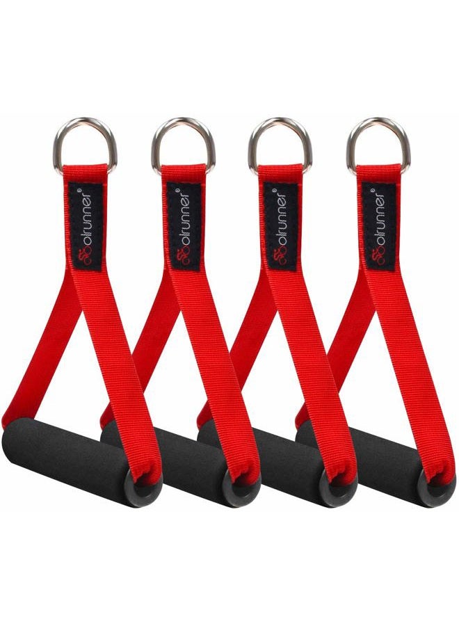 Coolrunner 2 Pair Resistance Band Handles Grips Fitness Strap Wide Design Heavy Duty Cable Handles with Solid ABS Cores, Durable Carabiners, Super Strong Nylon Webbing, and Heavy Gauge Welded D-Rings - Image 1