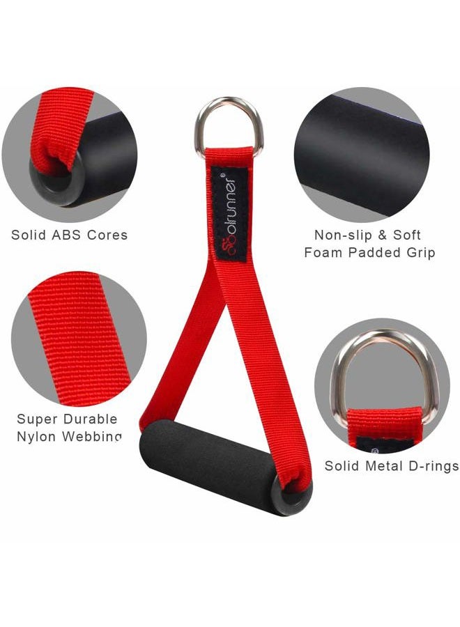 Coolrunner 2 Pair Resistance Band Handles Grips Fitness Strap Wide Design Heavy Duty Cable Handles with Solid ABS Cores, Durable Carabiners, Super Strong Nylon Webbing, and Heavy Gauge Welded D-Rings - Image 3
