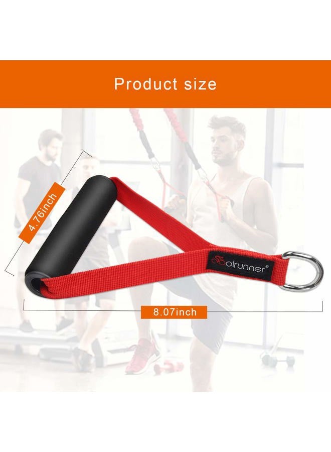 Coolrunner 2 Pair Resistance Band Handles Grips Fitness Strap Wide Design Heavy Duty Cable Handles with Solid ABS Cores, Durable Carabiners, Super Strong Nylon Webbing, and Heavy Gauge Welded D-Rings - Image 2