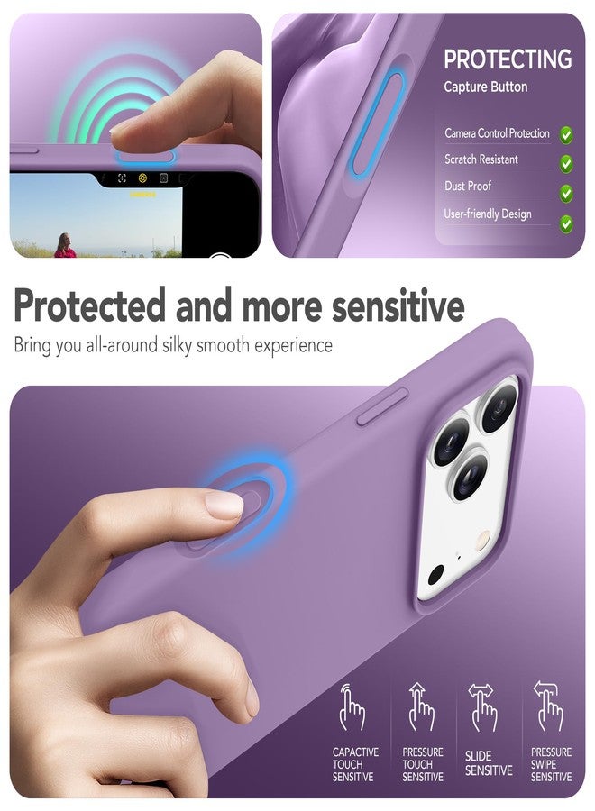 GONEZ Magnetic for iPhone 17 Pro Case, Compatible with MagSafe, [Screen Protector + Camera Lens Protector], Liquid Silicone Anti-Scratch Shockproof Protective Phone Case 6.3 inch, Light Purple - Image 5