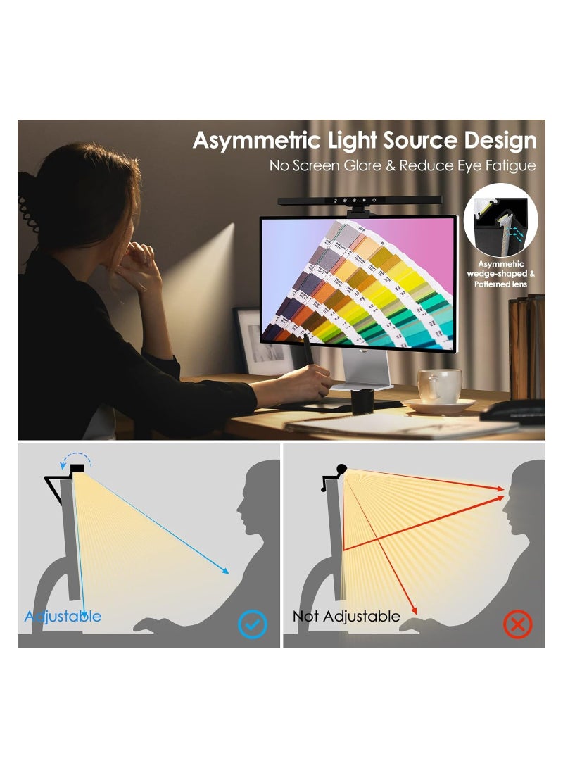 SYOSI شريط ضوء شاشة الكمبيوتر، مصباح شاشة للعناية بالعين، حامي من الأشعة الزرقاء، 2700-6500 كيلفن وإضاءة خلفية RGB، تحكم باللمس مع وظيفة ذاكرة، مصباح سطح مكتب بدون وهج لشاشة الكمبيوتر/ المكتب/ الألعاب/ المنزل - Image 5