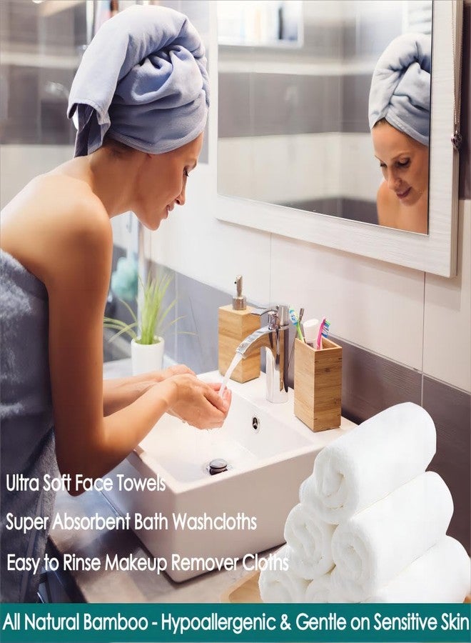 JEFFSUN Face Towels 6 Pack, 13x13 inch Extra Large White Wash Cloths on Sensitive Skin, Super Soft and Skin Friendly Bath Washcloths for Face and Body, Easy to Clean Quick Dry Facial Cleansing Cloths - Image 5