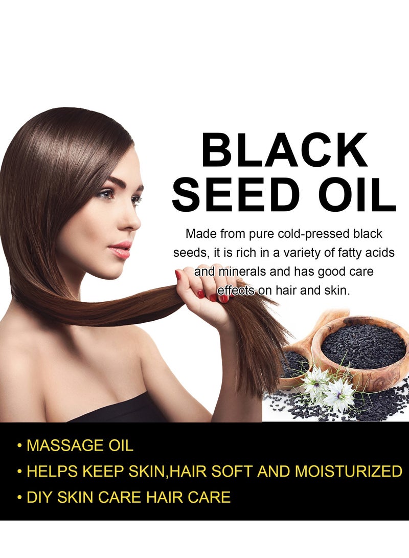 إيلهو مكونات نباتية نقية 100٪ ، حبة سوداء معبأة بمضادات الأكسدة الفائقة الغنية بالأحماض الدهنية والمعادن المختلفة ترطب البشرة وتزيد من لمعان الشعر وسمكها تخترق جذور الشعر بعمق معصور على البارد وخالي من القسوة ونباتي 60 مل - Image 3