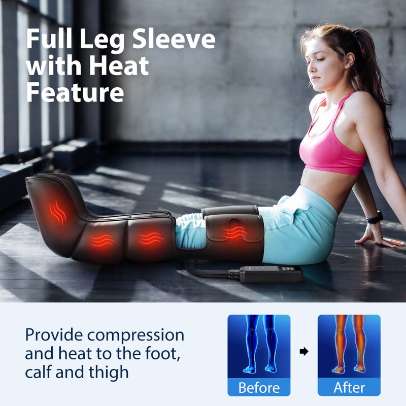 CINCOM Leg Massager with Heat and Compression, Leg Massager for Circulation and Pain Relief FSA HSA, 3 in 1 Air Compression Boots for Leg Calf & Foot Recovery Edema Relief, Gifts - Image 3