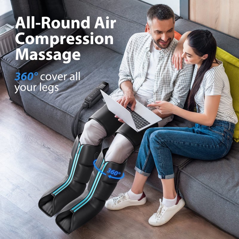 CINCOM Leg Massager with Heat and Compression, Leg Massager for Circulation and Pain Relief FSA HSA, 3 in 1 Air Compression Boots for Leg Calf & Foot Recovery Edema Relief, Gifts - Image 2