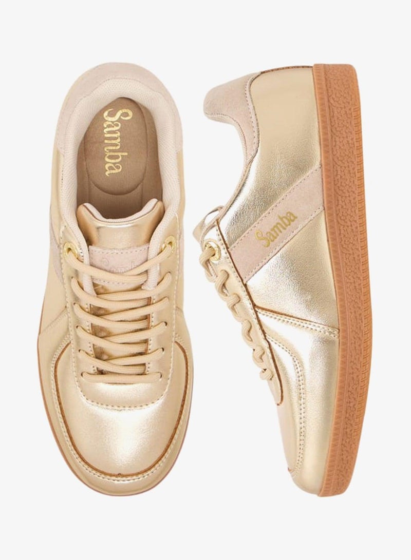 SAMBA Womens' Panelled Lace-Up Sneakers - Image 2