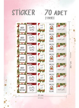 HSN New Year New Year Happy New Year Label 70 Pieces Sheet Shape  - Image 4