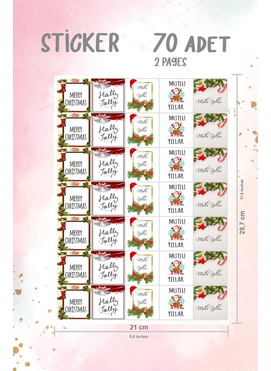 HSN New Year New Year Happy New Year Label 70 Pieces Sheet Shape  - Image 4