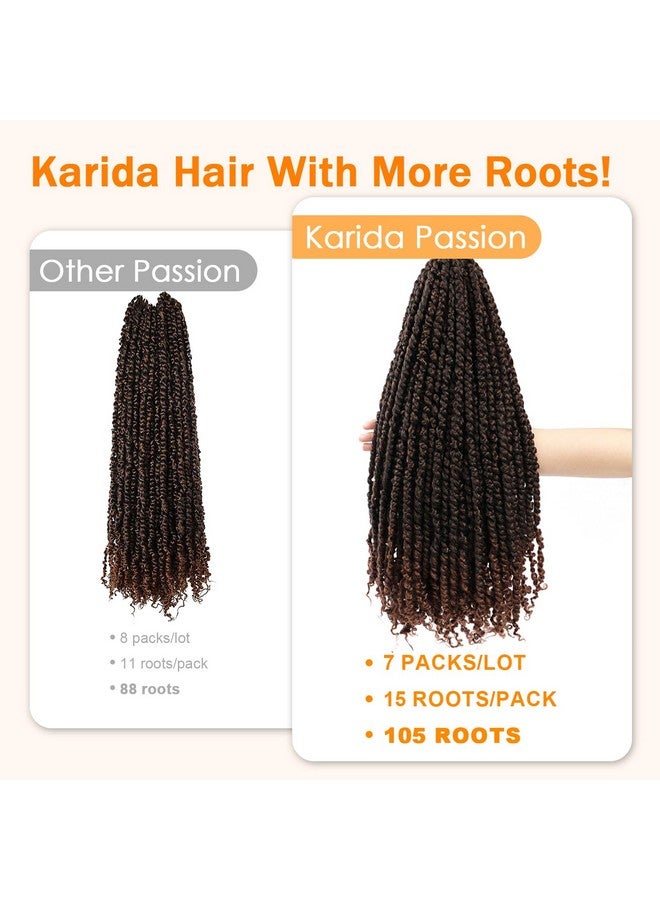 Karida Passion Twist Hair 24 Inch 7 Packs Passion Twist Crochet Hair Pre Looped Pre Twisted Passion Twist Curly Crochet Hair For Black Women (24 Inch (Pack Of 7) T30) - Image 3