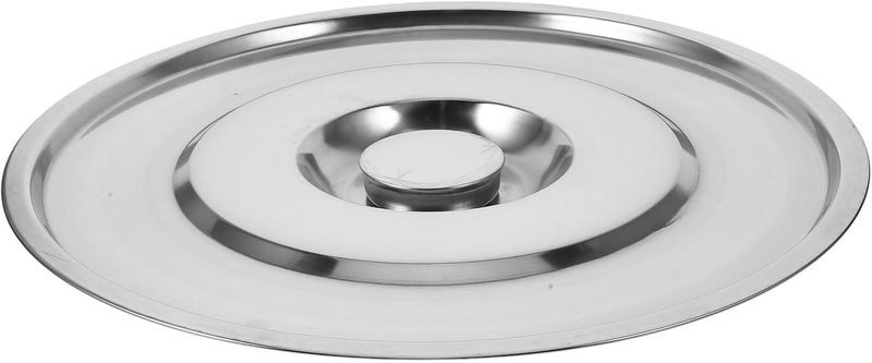 Cabilock Stainless Steel Soup Bucket Lid 35cm Thickened Pot Lid Replacement Grease Splatter Cover for Soup Pots and Skillets Sturdy Kitchen Cookware Accessory - Image 1