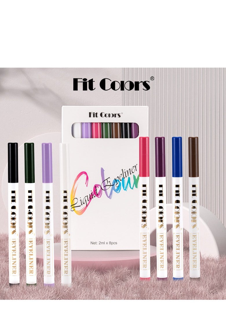 Fit Colors 8-color eyeliner set, matte quick-drying anti-smudge color eyeliner set  - Image 5