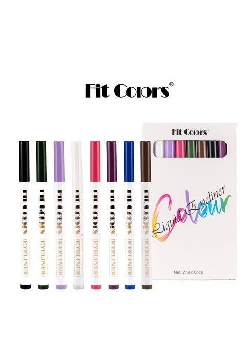 8-color eyeliner set, matte quick-drying anti-smudge color eyeliner set