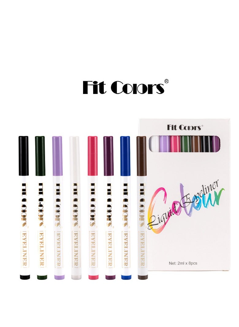 Fit Colors 8-color eyeliner set, matte quick-drying anti-smudge color eyeliner set  - Image 1