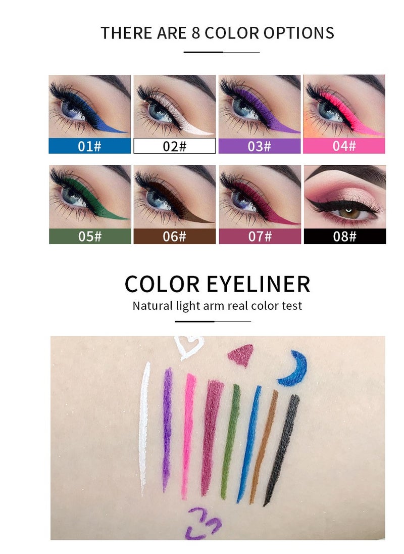 Fit Colors 8-color eyeliner set, matte quick-drying anti-smudge color eyeliner set  - Image 4