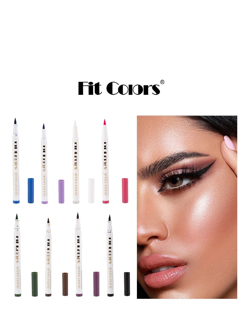Fit Colors 8-color eyeliner set, matte quick-drying anti-smudge color eyeliner set  - Image 2