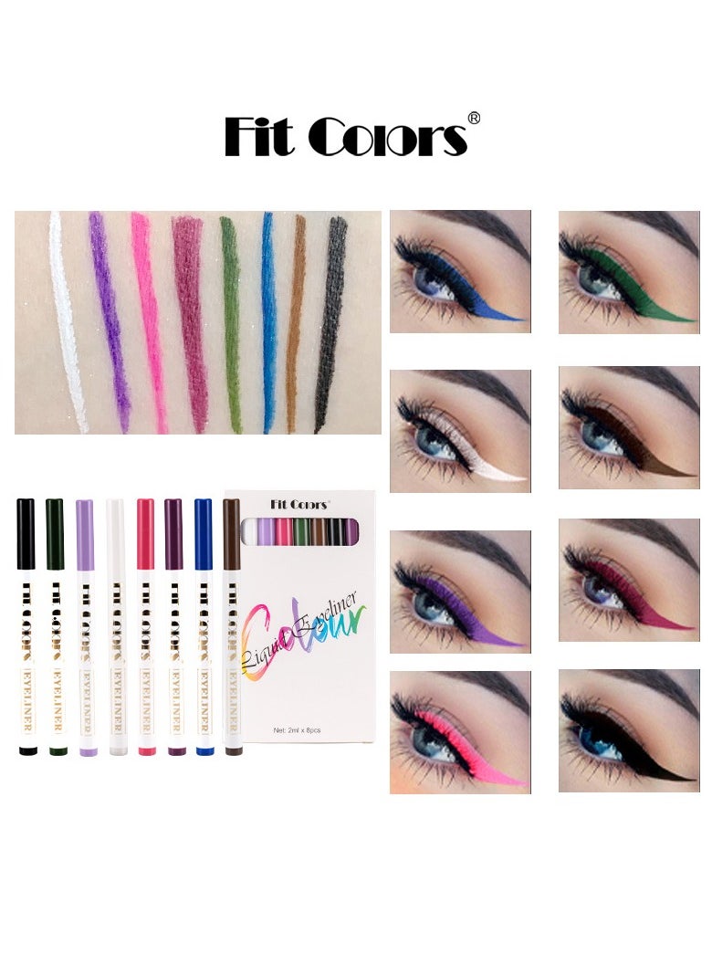 Fit Colors 8-color eyeliner set, matte quick-drying anti-smudge color eyeliner set  - Image 3