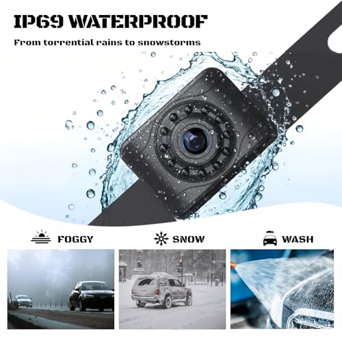 Epronic X1P HD Backup Camera License Plate Rear View Camera for Car, IP69 Waterproof Cámaras de Reversa para Autos with Clear Night Vision, Wide View Angle Universal Camera for Truck SUV RV Pickup - Image 4