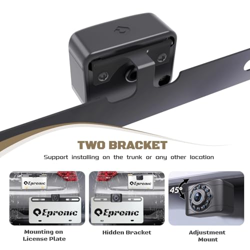 Epronic X1P HD Backup Camera License Plate Rear View Camera for Car, IP69 Waterproof Cámaras de Reversa para Autos with Clear Night Vision, Wide View Angle Universal Camera for Truck SUV RV Pickup - Image 3