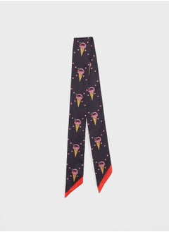 Icecream Print Silky Multipurpose Scarf