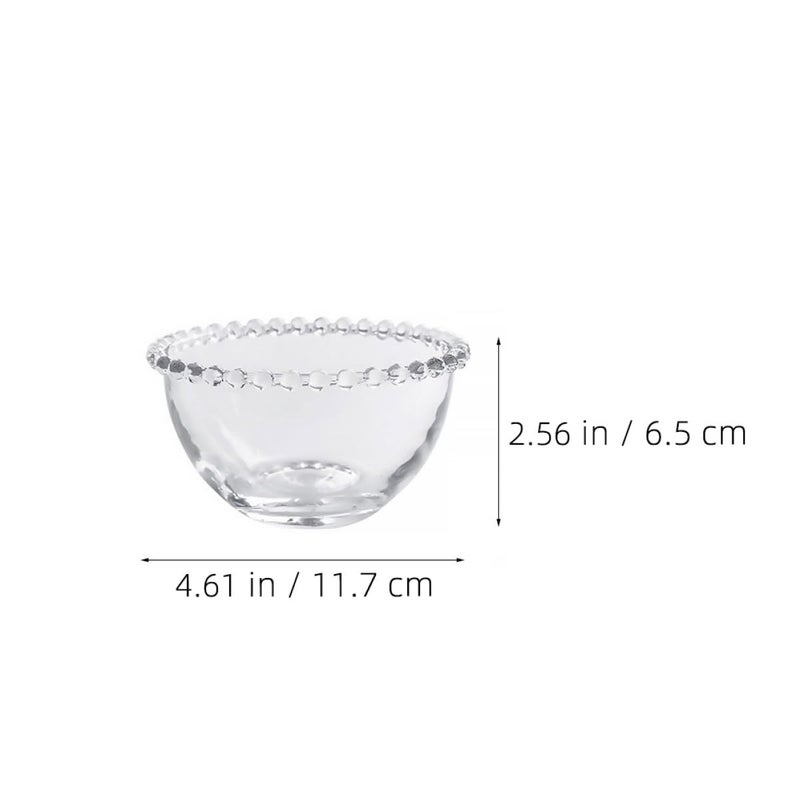 Glass Salad Bowl With Beaded Edge Serving Bowl For Fruit Vegetables And Snacks - Image 3