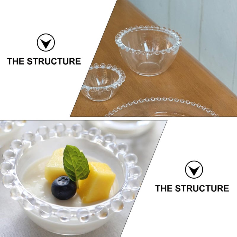 Glass Salad Bowl With Beaded Edge Serving Bowl For Fruit Vegetables And Snacks - Image 4