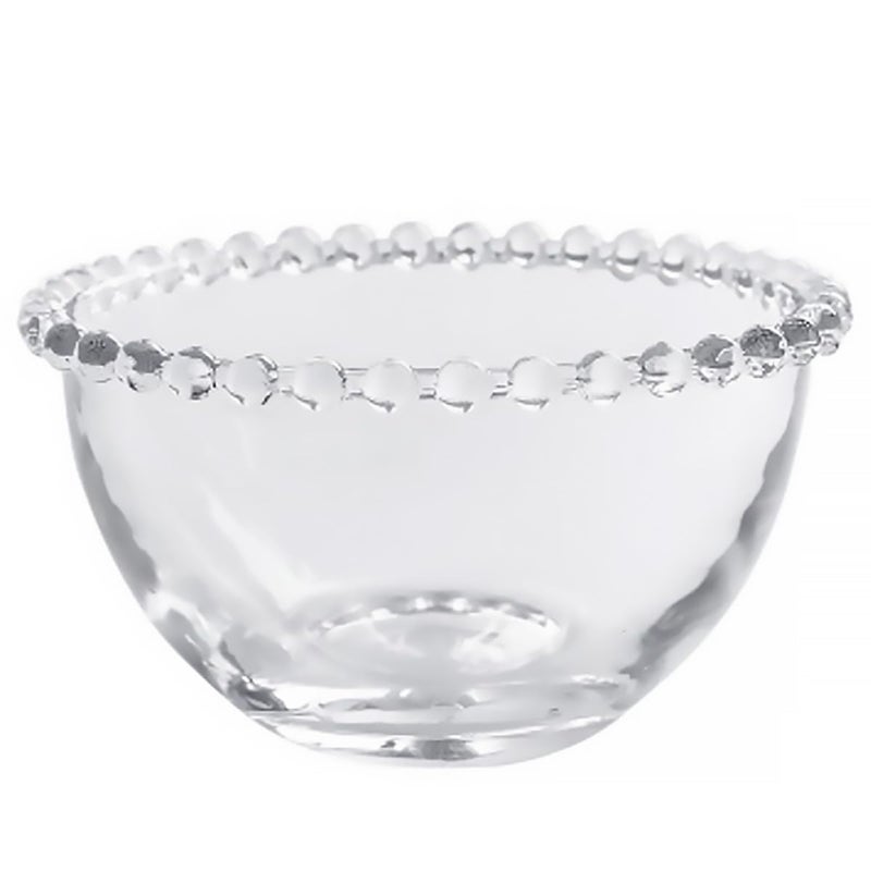 Glass Salad Bowl With Beaded Edge Serving Bowl For Fruit Vegetables And Snacks - Image 2