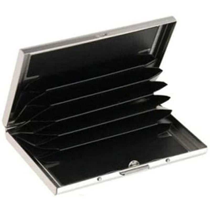 Khakhi Stainless Steel Professional Business Card/Debit Credit Card Holders for Men & Women (Silver-H) - Image 2