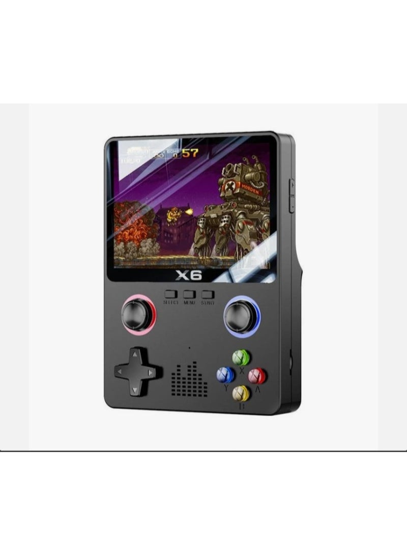 X6 Retro Handheld Gaming Console, 3.5-inch IPS Screen, Dual Joystick, 32GB Storage, Black - Image 1
