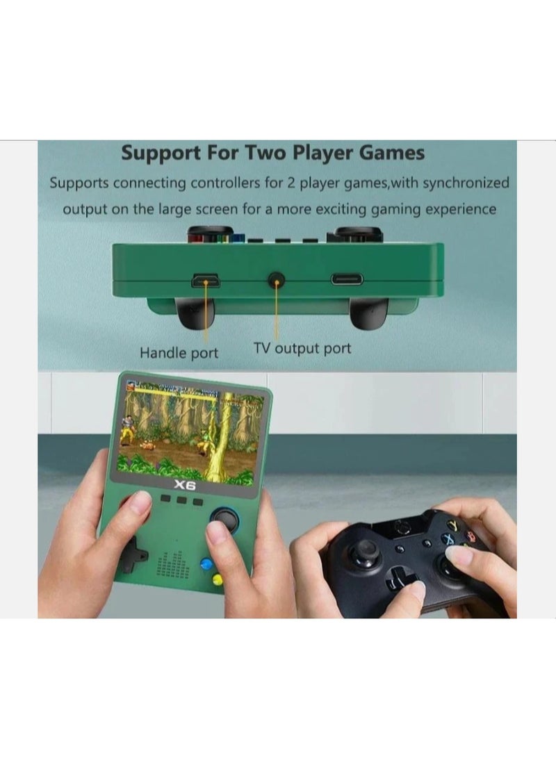 X6 Retro Handheld Gaming Console, 3.5-inch IPS Screen, Dual Joystick, 32GB Storage, Black - Image 2