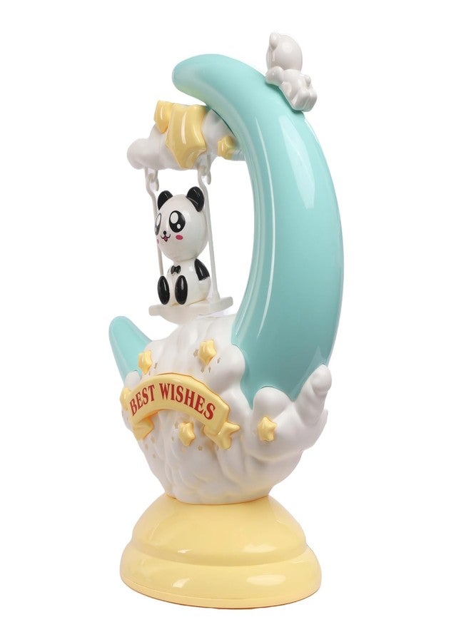 IZZHAAR Panda Night Light, Moon Design with Best Wishes Message, LED Table Lamp, Mint Green and Yellow - Image 2