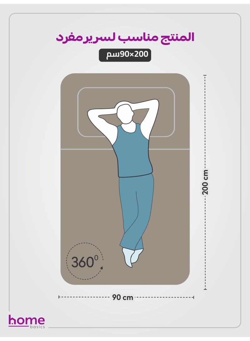 Donetella Bedding Fitted Sheet - Fits 90x200 Cm Bed For Single Bed 2 Pcs (1 Fitted Sheet and 1 Pillowcase) - 30 Cm Deep Pocket - Solid Bed Sheet - Image 2