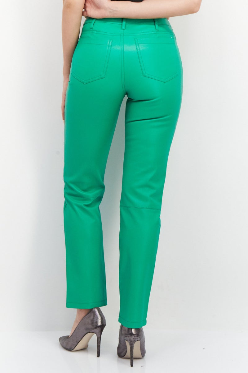 RIVER ISLAND Women Regular Fit Solid Straight Leg Pants, Green - Image 4